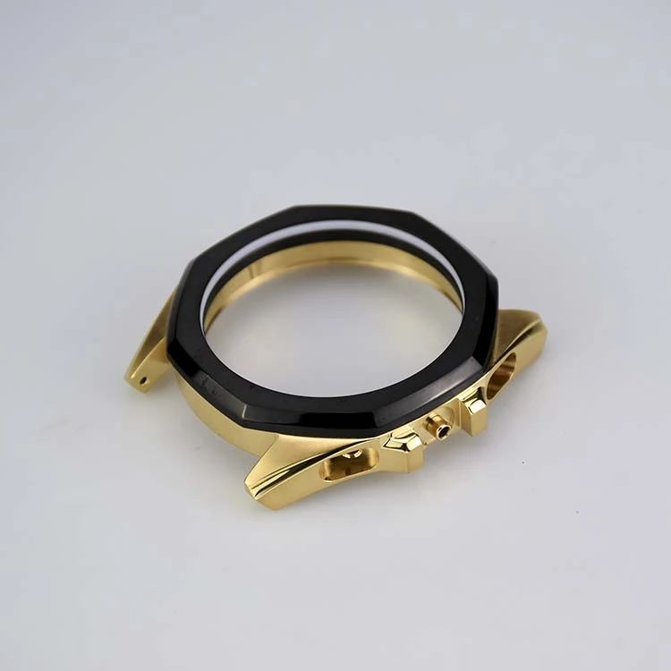 Stainless Steel Watch Case with Round Brushed Caseback